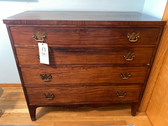 Antique 4-drawer chest, 44" wide x 40" tall.