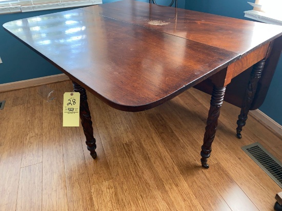 Old gate-leg drop leaf table, 48" wide x 60" long.