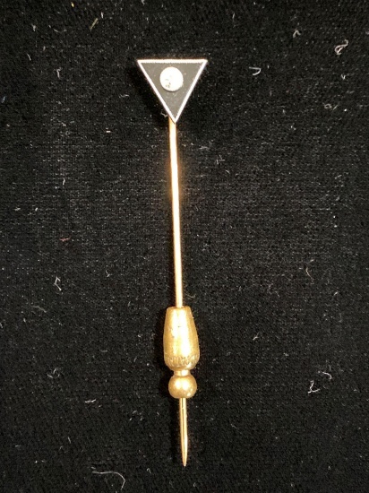 Gold Diamond onyx pin.