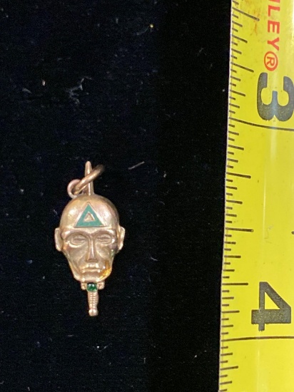 10K Gold face charm, 1.9 grams.