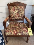Victorian arm chair, upholstered.
