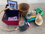 (3) Hats, basket, lamp, pottery, picture frame, etc.