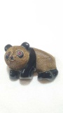 Chinese silver filigree panda bear pin