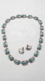 Mexican sterling silver necklace and earrings
