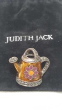 Judith Jack enamel sterling silver pin