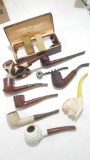Vintage smoking pipes and Dunhill lighters