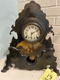 Hand painted on metal Seth Thomas clock, 20