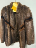 Circa 1970 Vollbracht Furrier fur & leather coat, approx size medium.