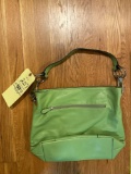 Unmarked green leather purse.