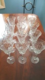 Set of 12 cut crystal stems