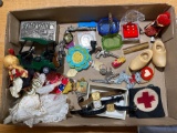 Box of jewelry, watches , dolls, etc.
