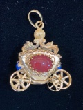 14K Gold carriage charm, 12.2 grams.