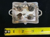 Mexican sterling silver miniature tea set, 39.8 grams.