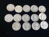 (14) Washington silver quarters. Bid times fourteen.