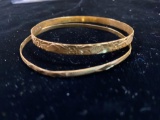(2) Egyptian 22K gold bracelets. 13 grams.