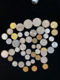 (45) Foreign coins, (4) Wheat cents.