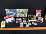 Michigan statue, toy cars, rusty Wallace items