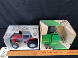 Ertl Massey Ferguson 699 with cab 1/20 scale, Ertl John Deere round baler 1/16 scale