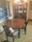 Dining room table with 4 chairs and hutch, (hutch contents not included)