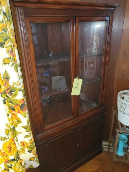 Mahogany corner china cabinet