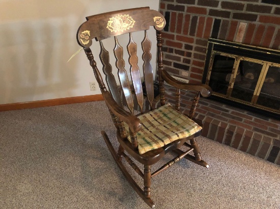 Stenciled back rocker