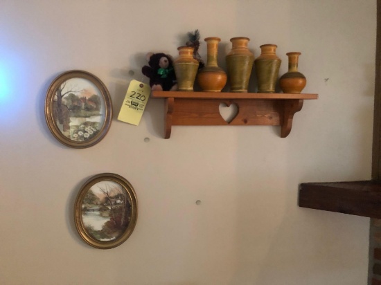 Pottery and pictures . Some damage to the pottery