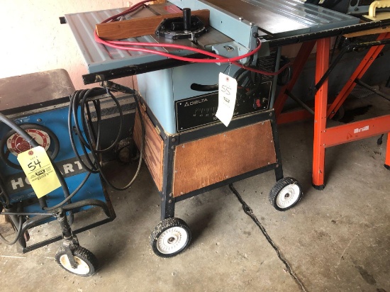 Delta 10" table saw on wheels