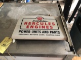 Hercules engines light up sign, sign is cracked