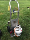 Dolly with propane tank and burner