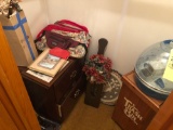 Night stand, rugs, pictures, decorations