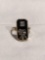 10K white gold Masonic ring with shrine, gavel and hook - 3.41dwt