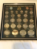 US Twentieth Century Type Coin set in framed case