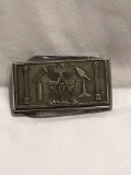 Masonic belt/money clip with knife and file