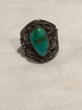heavy sterling and turquoise ring