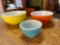 3 Pyrex bowls