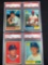 PSA graded Jackie Brandt, Clarence Coleman, Chuck Schilling, Jackie Jensen