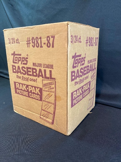 1987 Topps Baseball Rak-Pak picture cards #981-87 factory sealed case rack packs