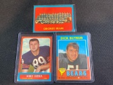 1970 Dick Butkus & 1963 Mike Ditka & team photo card Chicago Bears