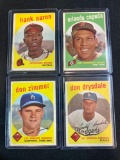1959 Topps Hank Aaron, Orlando Cepeda, Don Zimmer, Don Drysdale