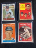 4 Whitey Ford cards 1958, '59, '67, '61 leaders card