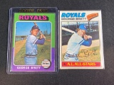 1975 Topps George Brett rookie card & 77 card