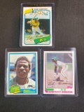 1980 Topps Rickey Henderson rookie card, '81 & '82 cards