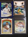 Reggie Jackson jersey card, 3 other autographed cards