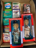 Group of bobble heads, K-Mart, Donruss rookies, Fleer MVP, and more