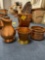 Copper pitcher, pots, vase
