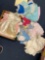 Box of vintage doll clothing