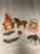 Two Banks Popeye and pebbles, Breyer horse, dragonflies, Duncan yo-yo, two collars