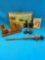 Wooden carved figurines, soldiers, torch, painting by Jack Gbur