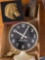 2 MCM items, round Seth Thomas clock, horse spring book holder