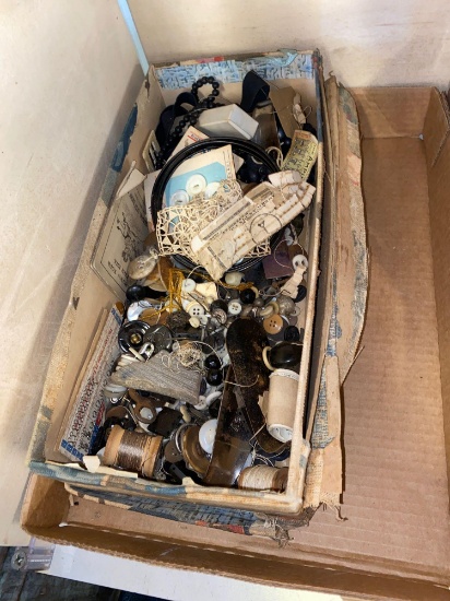 Box of vintage buttons